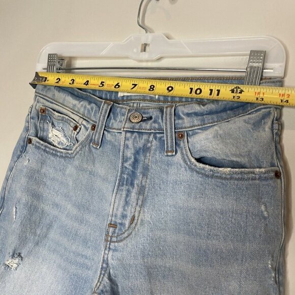 Abercrombie & Fitch Mid Rise Boyfriend Light Wash Distressed Jeans Size 25 0S - Picture 6 of 7